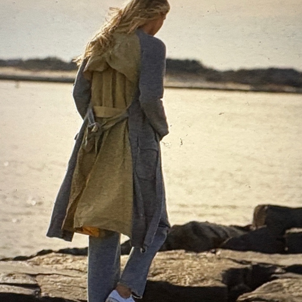 Veronica Beard Pearl Mixed Media Trench Cardigan in Grey Melange S - Picture 2 of 14